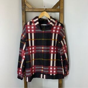 CY Fashion Plaid Turtleneck Pullover Sweater